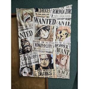 One Piece Anime themed Wanted posters of Luffy Zoro and Chopper 40x50 fleece